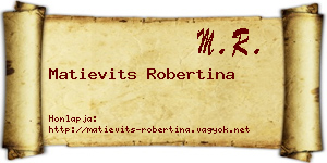 Matievits Robertina névjegykártya